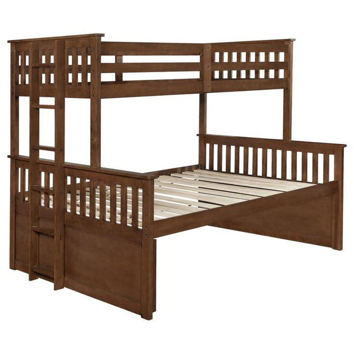 Atkin Twin Extra Long over Queen 3-drawer Bunk Bed Weathered Walnut (461147)