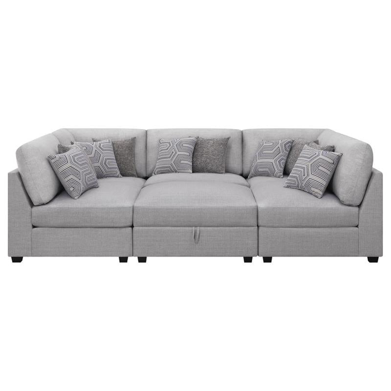 Cambria 6-piece Upholstered Modular Sectional Grey (551511-SET)