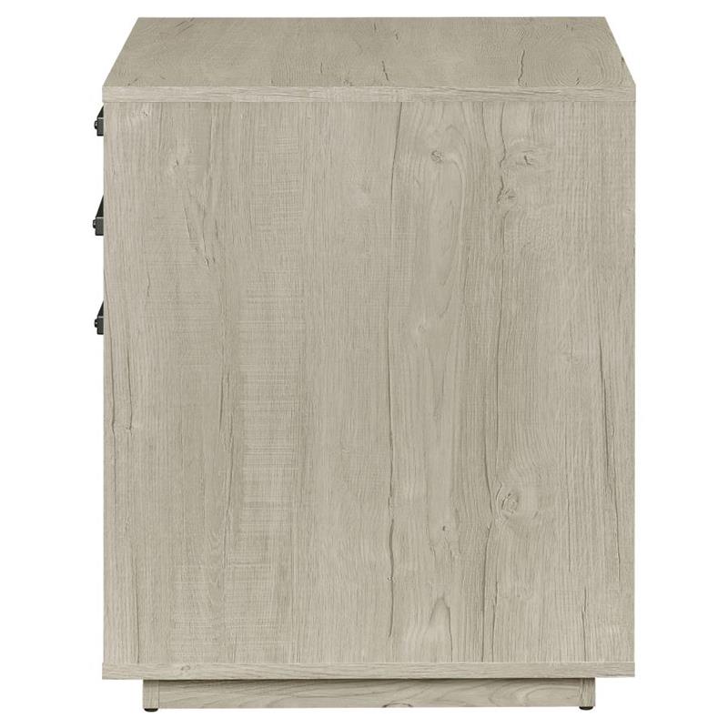 Loomis 3-drawer Square File Cabinet Whitewashed Grey (805882)