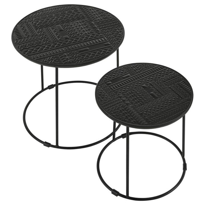 Loannis 2-piece Round Nesting Table Matte Black (935842)