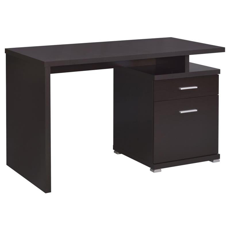 Irving 2-drawer Office Desk with Cabinet Cappuccino (800109)