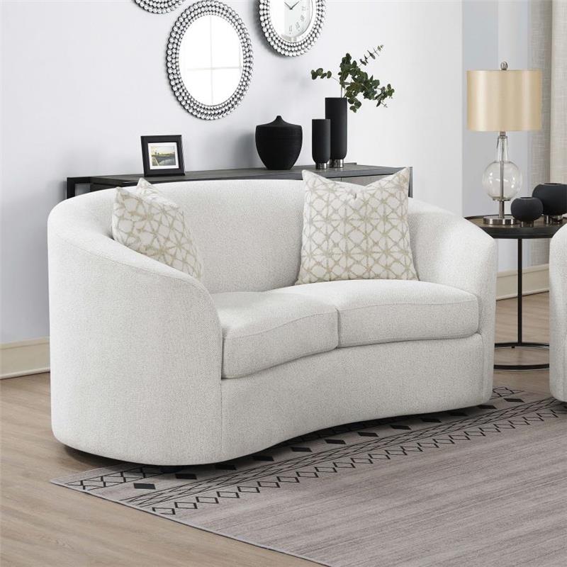 Rainn Upholstered Tight Back Loveseat Latte (509172)