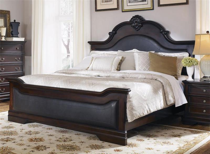 Cambridge Queen Panel Bed Cappuccino and Brown (203191Q)