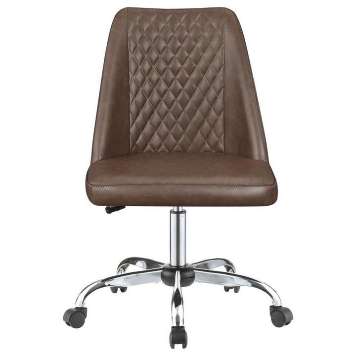 Althea Upholstered Tufted Back Office Chair Brown and Chrome (881197)