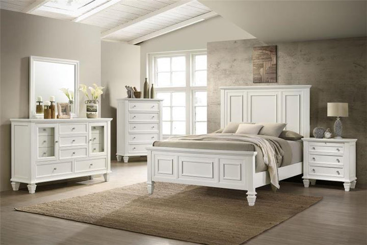 Sandy Beach Rectangular Dresser Mirror Cream White (201304)