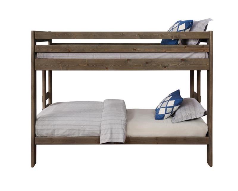 Wrangle Hill Twin Over Twin Bunk Bed Gun Smoke (400831)