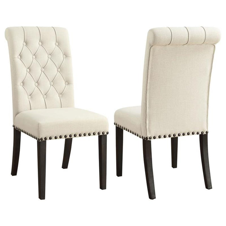 Alana Upholstered Side Chairs Beige and Smokey Black (Set of 2) (107286)