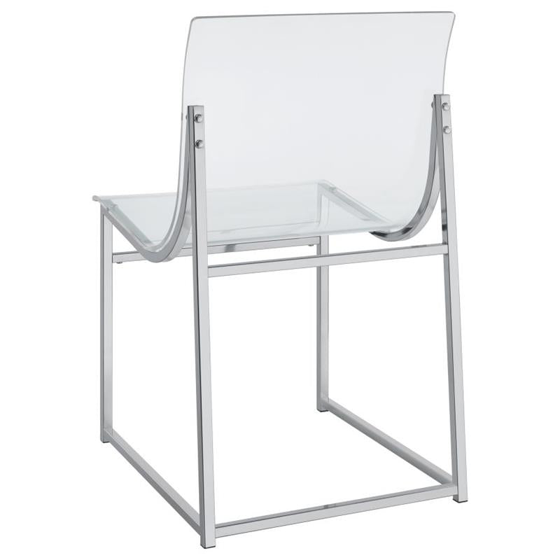 Adino Acrylic Dining Side Chair Clear and Chrome (121182)