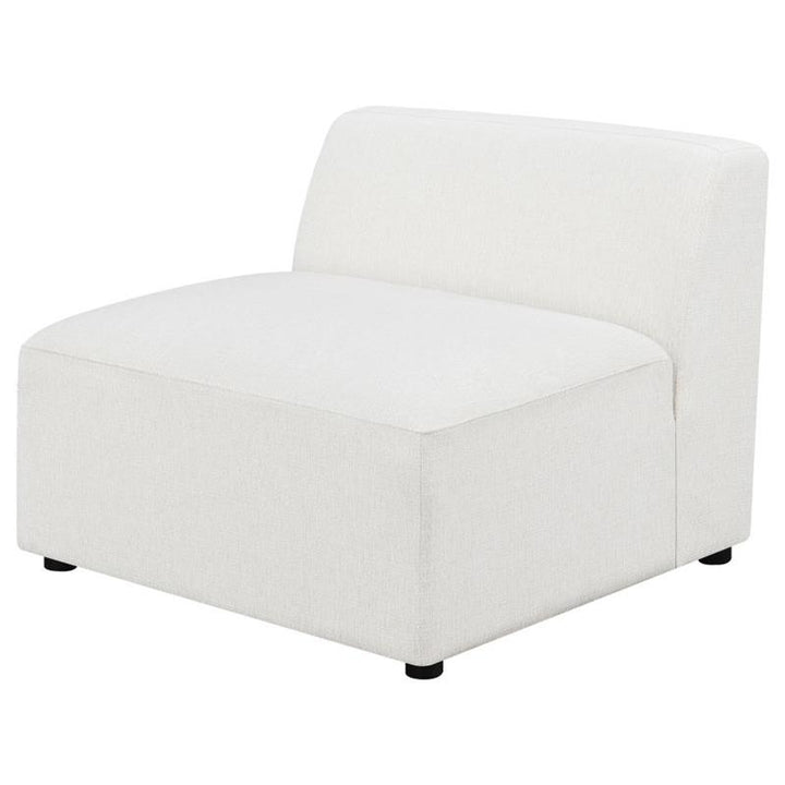 Freddie Upholstered Tight Back Armless Chair Pearl (551641)