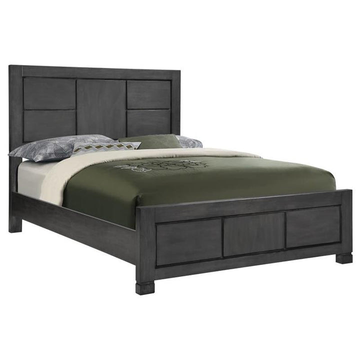 Lorenzo Rectangular Panel Bed Dark Grey (224261Q)