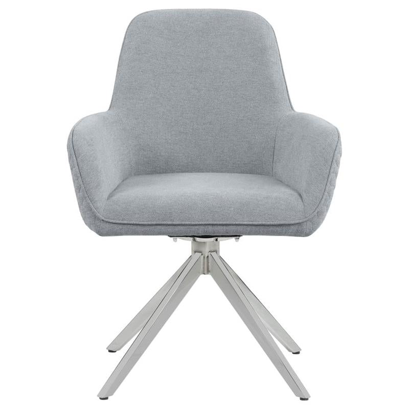 Abby Flare Arm Side Chair Light Grey and Chrome (110322)