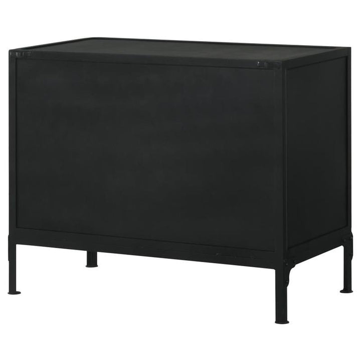 Sadler 2-drawer Accent Cabinet with Glass Doors Black (951761)