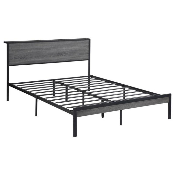 Ricky Full Platform Bed Grey and Black (302143F)