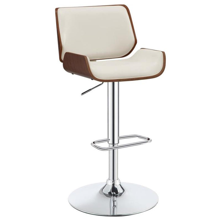 Folsom Upholstered Adjustable Bar Stool Ecru and Chrome (130503)