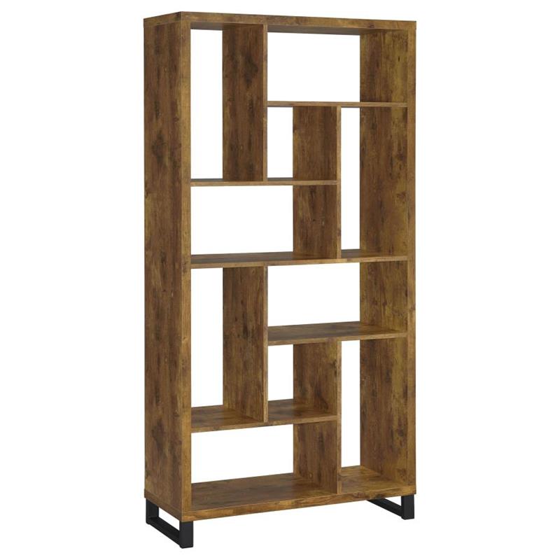 Delwin 10-shelf Bookcase Antique Nutmeg (801236)