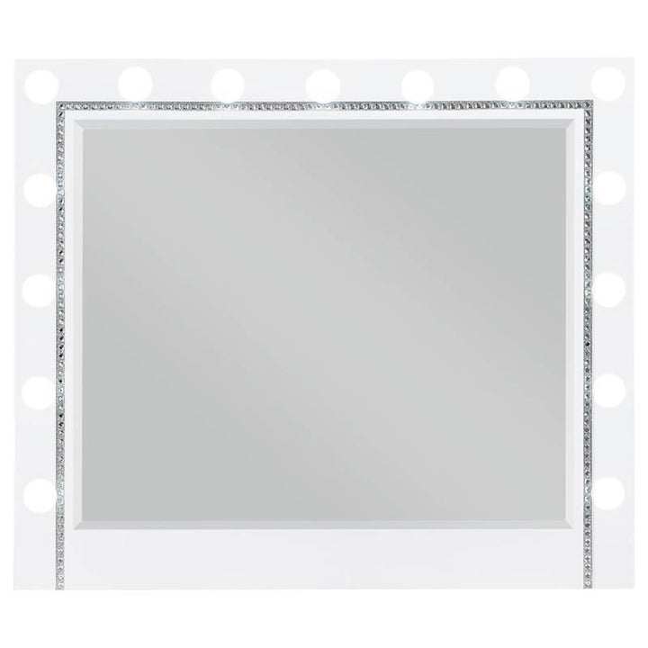 Eleanor White Rectangular Dresser Mirror with Light (223564)