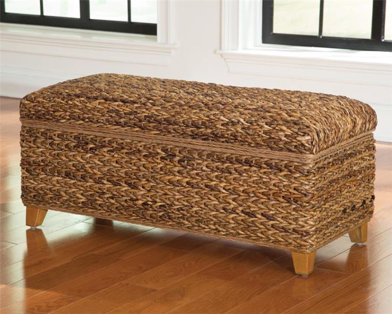 Laughton Hand-Woven Banana Leaf Storage Trunk Amber (500215)