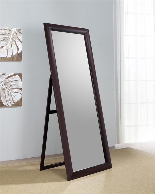 Phoenix Rectangular Standing Floor Mirror Black (200417)