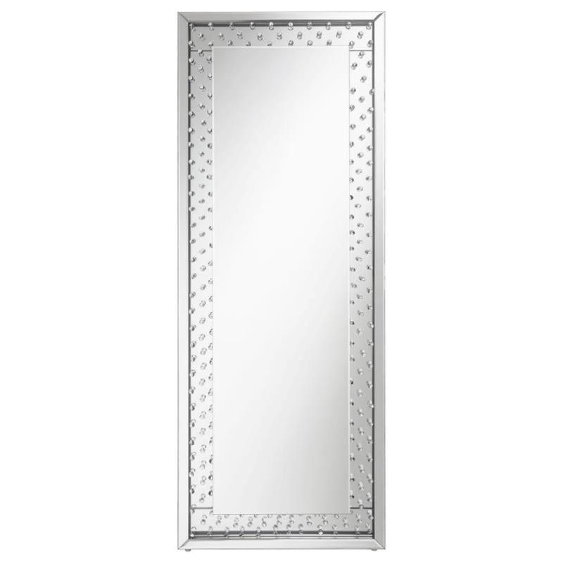 Yves Acrylic Crystal Inlay Floor Mirror (961637)