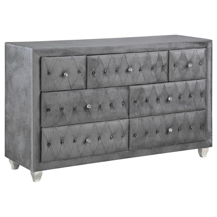 Deanna 4-piece Tufted California King Bedroom Set Grey (205101KW-S4)