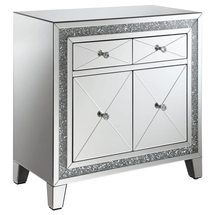 Arwen 2-drawer Accent Cabinet Clear Mirror with LED Lighting (959619)