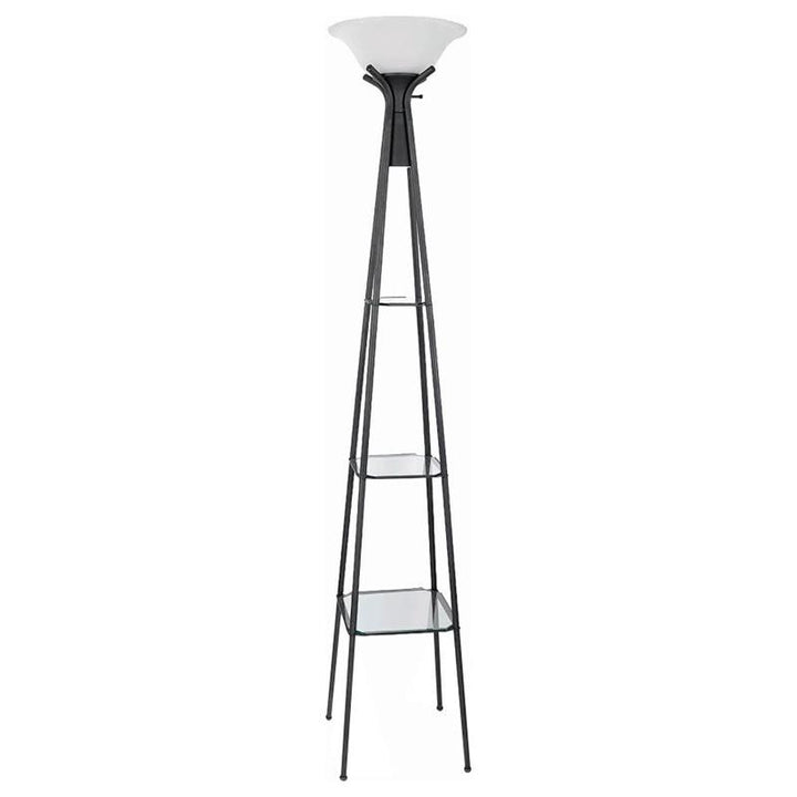 Gianni Versatile Shelf Tower Floor Lamp Charcoal Black (901420)