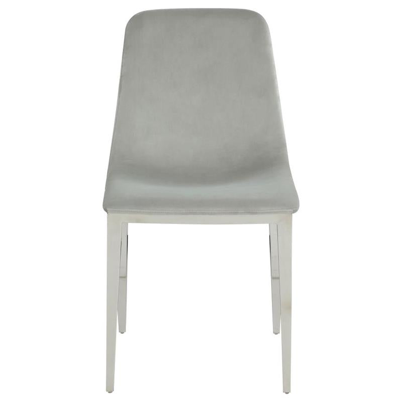 Irene Upholstered Side Chairs Light Grey and Chrome (Set of 4) (110402)