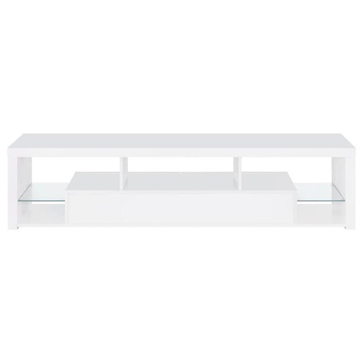 Jude 2-drawer 71" TV Stand With Shelving White High Gloss (704251)