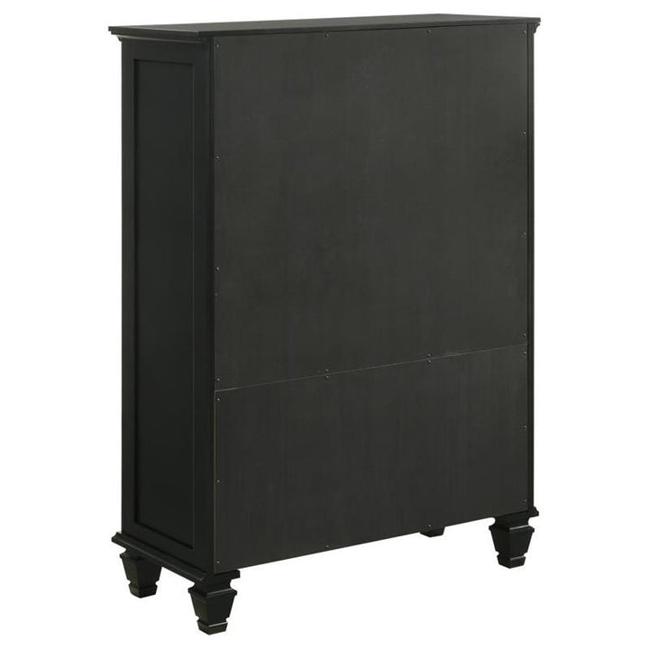 Sandy Beach Door Chest with Concealed Storage Black (201328)