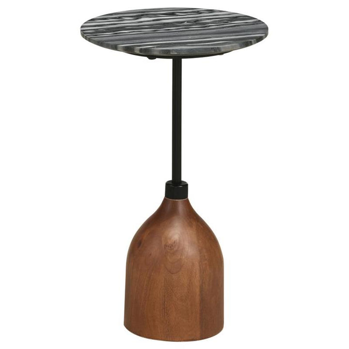 Ophelia Round Marble Top Side Table Black (930253)